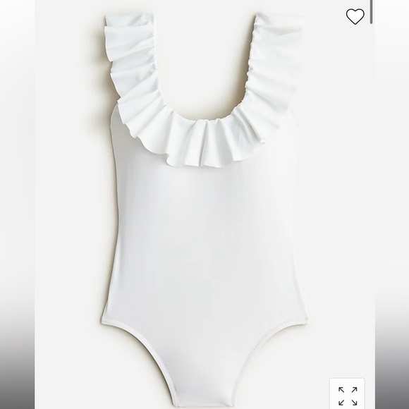 NWT J Crew ruffle scoopback swimsuit, white - Picture 1 of 4
